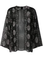 Giambattista Valli Sheer Floral Panel Top - Black