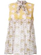 Giambattista Valli Embroidered Detail Blouse, Women's, Size: 42, Yellow/orange, Silk