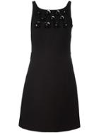 Boutique Moschino Flower Embellished Panel Dress - Black