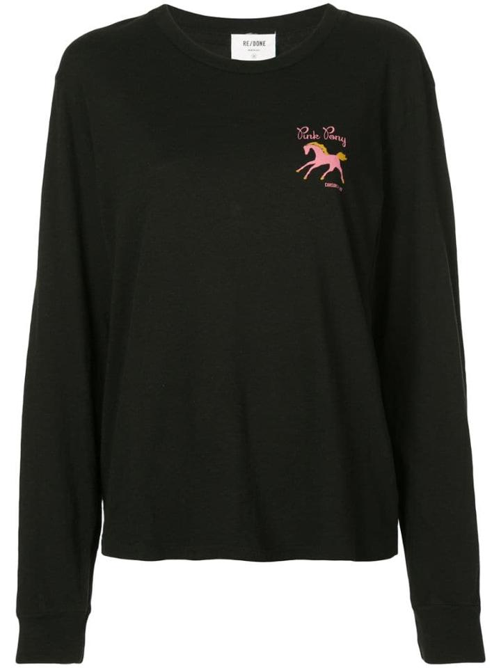 Re/done Pink Pony T-shirt - Black
