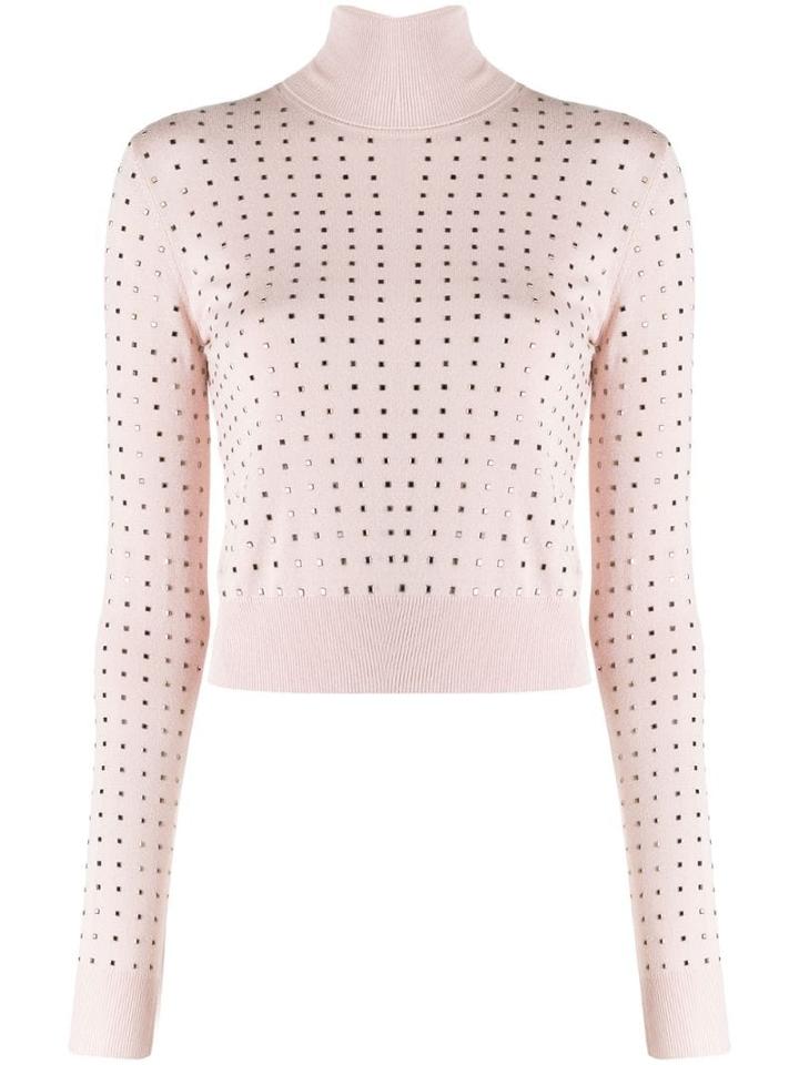 Liu Jo Studded Turtleneck Sweater - Pink