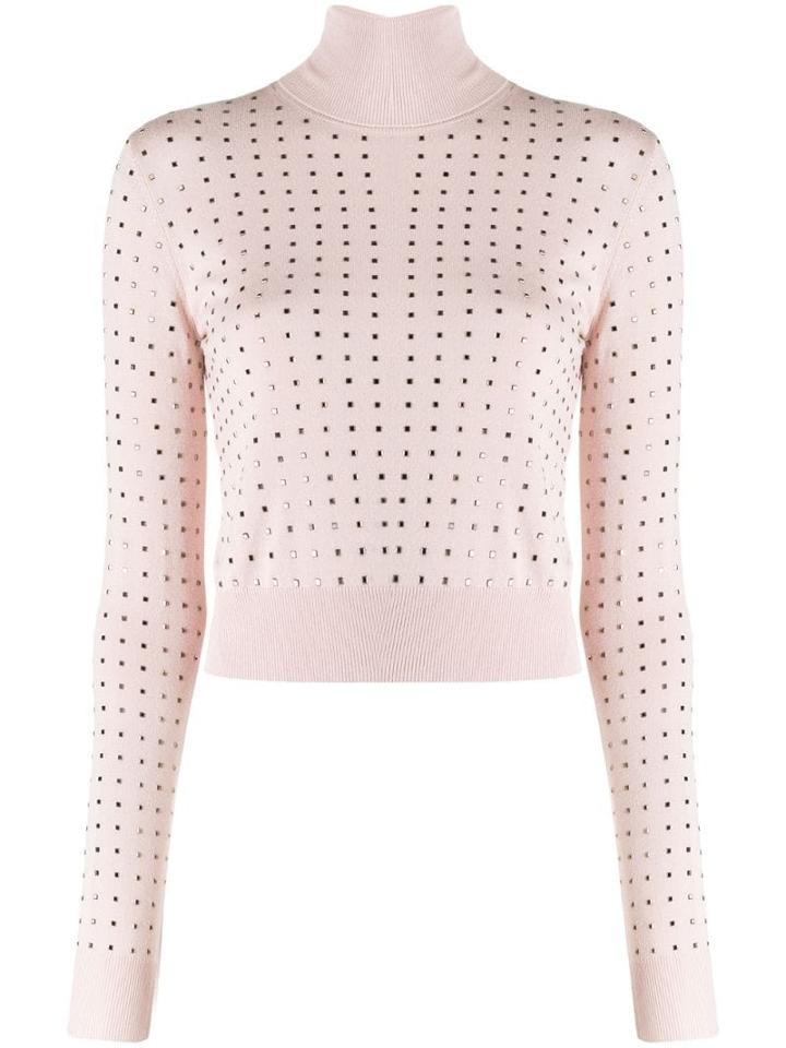 Liu Jo Studded Turtleneck Sweater - Pink