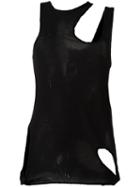 Unravel Project Distressed Cut-out Tank, Women's, Size: Xs, Black, Cotton