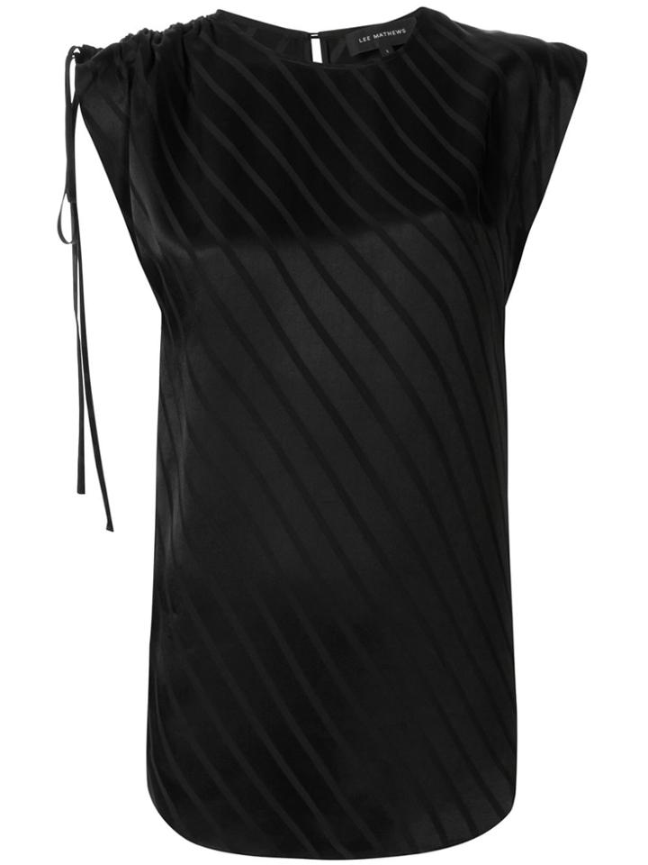 Lee Mathews Sleeveless Ruched Top - Black