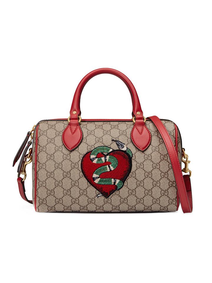 Gucci - Limited Edition Gg Supreme Top Handle Bag With Embroideries - Women - Leather/canvas/microfibre - One Size, Nude/neutrals, Leather/canvas/microfibre