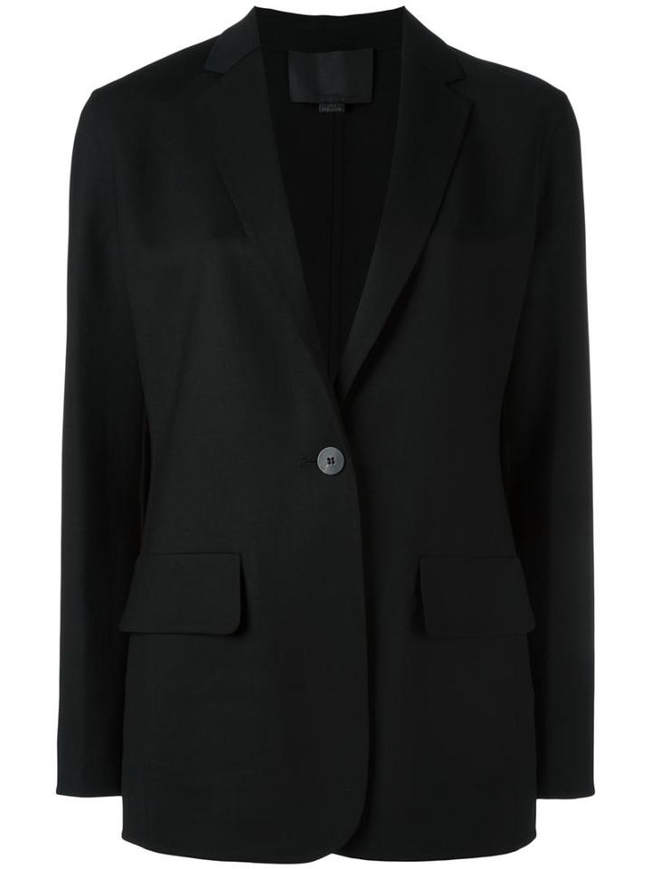 Alexander Wang One Button Blazer, Women's, Size: 6, Black, Virgin Wool/spandex/elastane