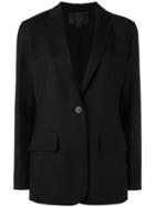 Alexander Wang One Button Blazer, Women's, Size: 6, Black, Virgin Wool/spandex/elastane