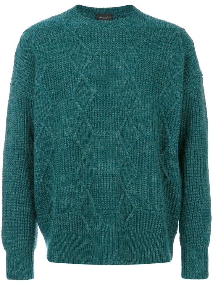 Roberto Collina Diamond Knit Jumper - Blue