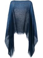 Destin Gradient Knitted Poncho - Blue