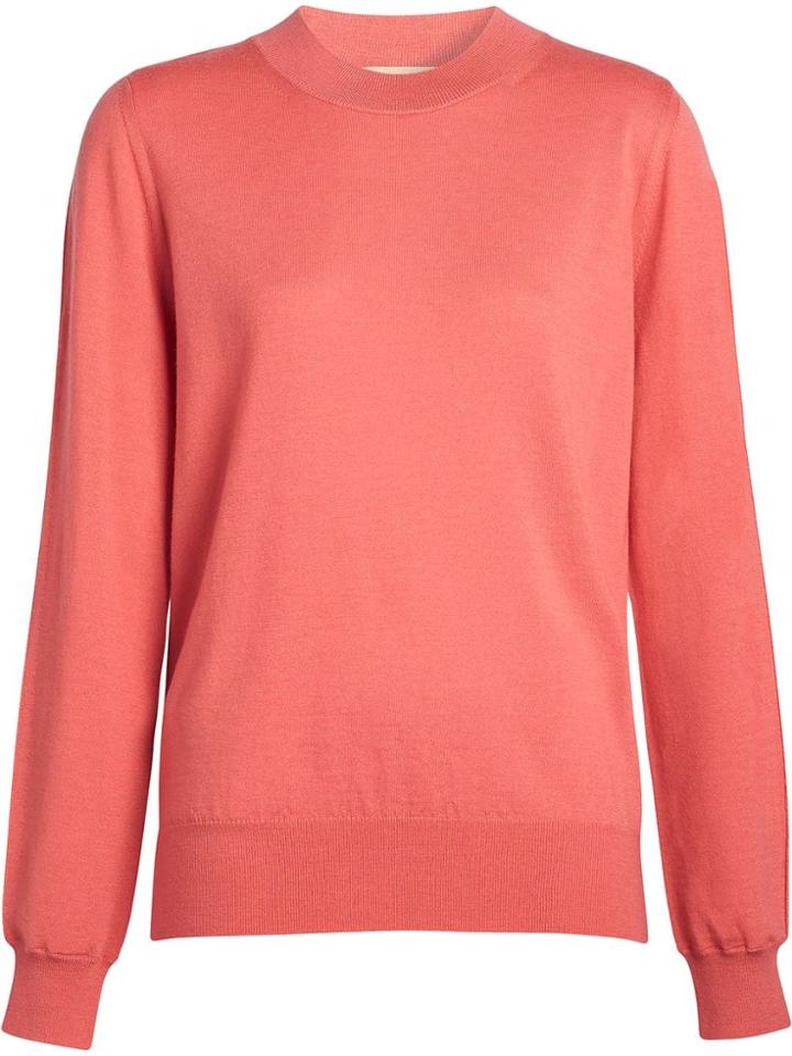 Burberry Merino Wool Crew Neck Sweater - Pink & Purple