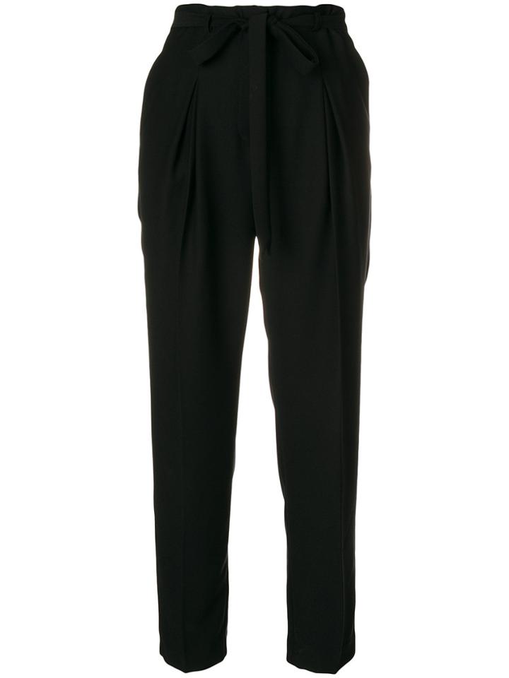 Blugirl Tie Waist Cropped Trousers - Black