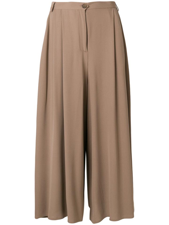 Dusan Pleated Wide-leg Trousers - Brown