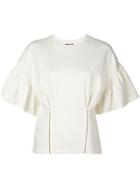 Mcq Alexander Mcqueen Corset Waist Ruffle Trim T-shirt - White