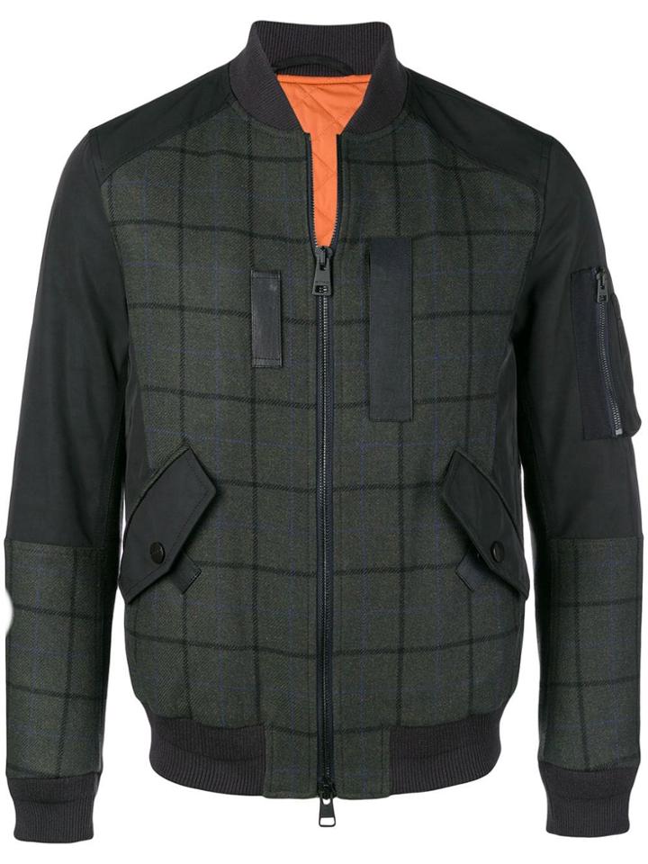 Etro Checked Bomber Jacket - Green