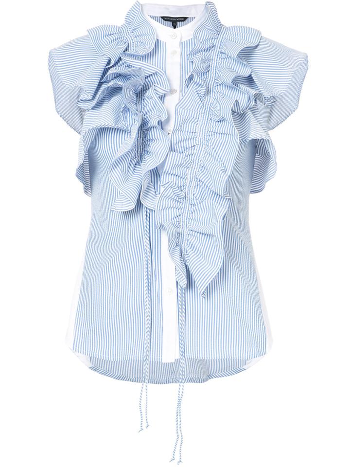 Marissa Webb Ruffle Striped Top - Blue