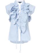 Marissa Webb Ruffle Striped Top - Blue