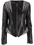Philipp Plein Crystal Panelled Jacket - Black
