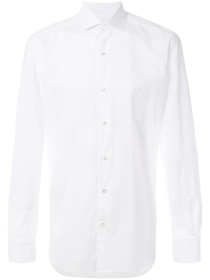 Barba Plain Button Shirt - White