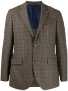 Hackett Check Single Breasted Blazer - Brown