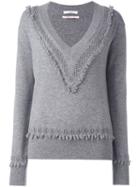 Barrie Cashmere V-neck Jumper, Women's, Size: Large, Grey, Cashmere
