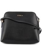 Furla - Logo Stamp Shoulder Bag - Women - Leather - One Size, Black, Leather