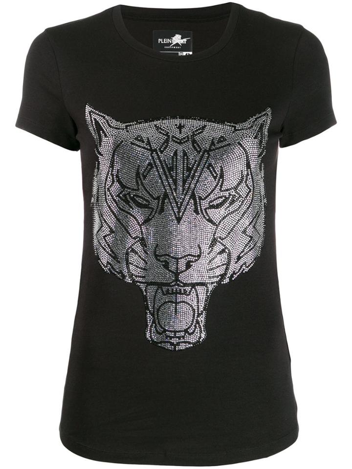 Plein Sport Rhinestone Motif T-shirt - Black