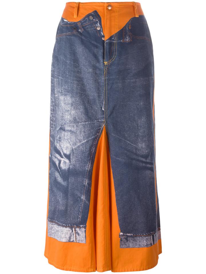 Jean Paul Gaultier Vintage Trompe D'oleil Skirt - Blue