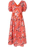 Self-portrait Botanical Print Dress - Orange