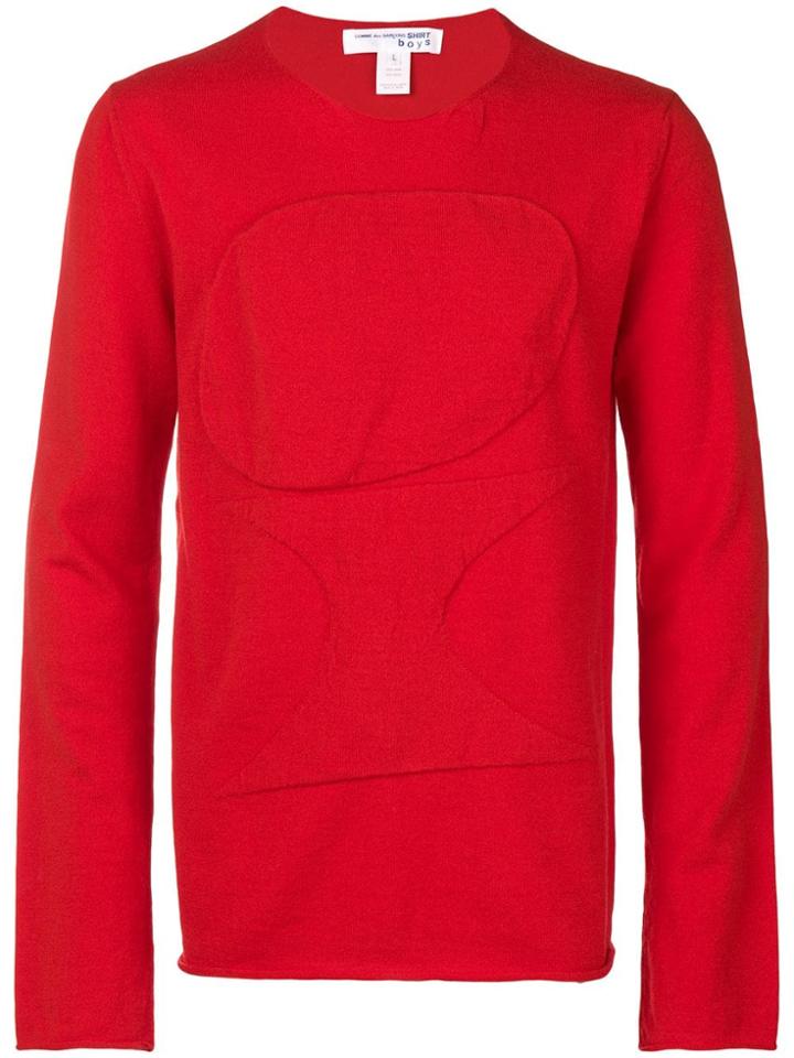 Comme Des Garçons Shirt Boys Raised Panels Sweater - Red