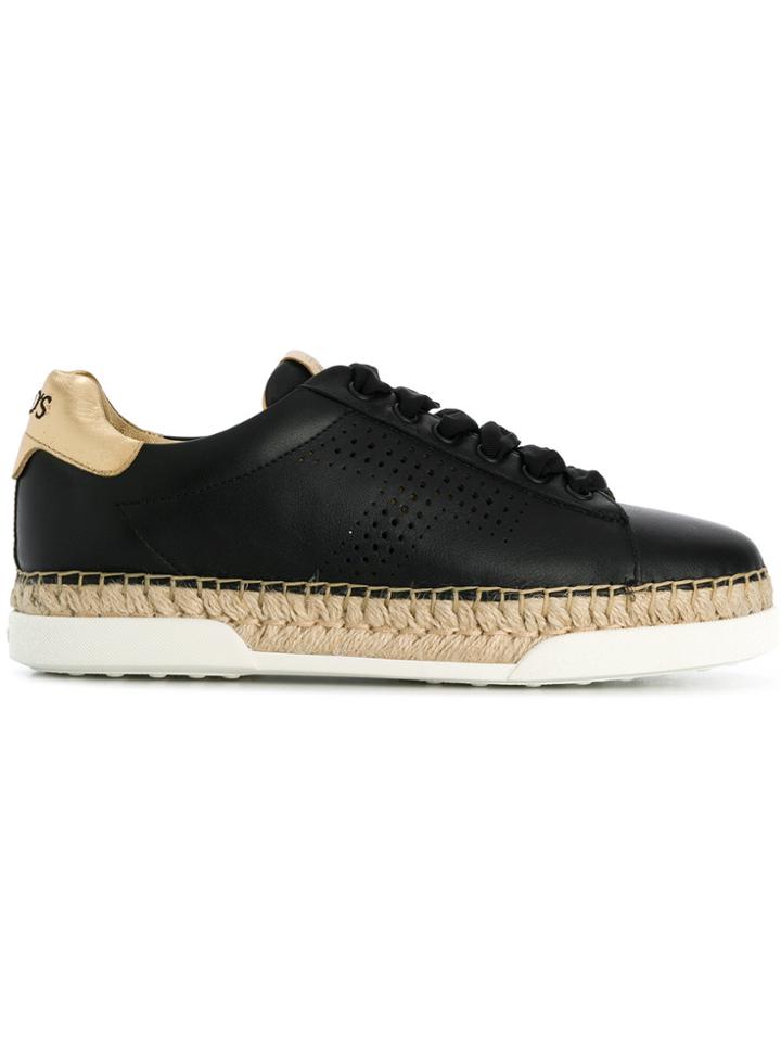 Tod's Lace-up Espadrille Sneakers - Black