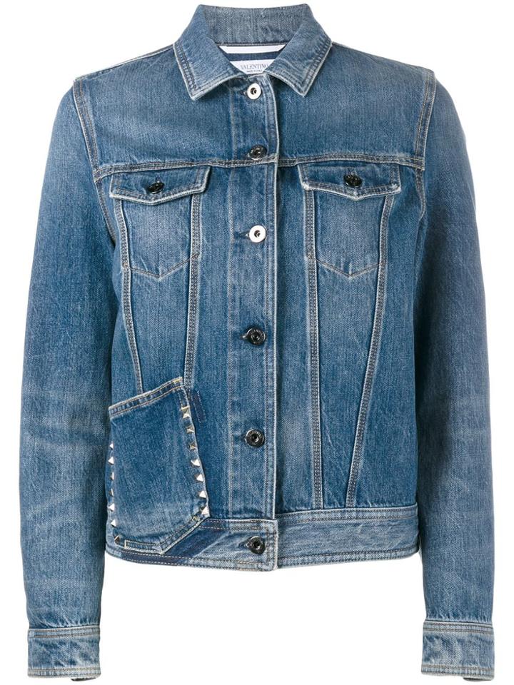 Valentino Untitled Denim Jacket - Blue