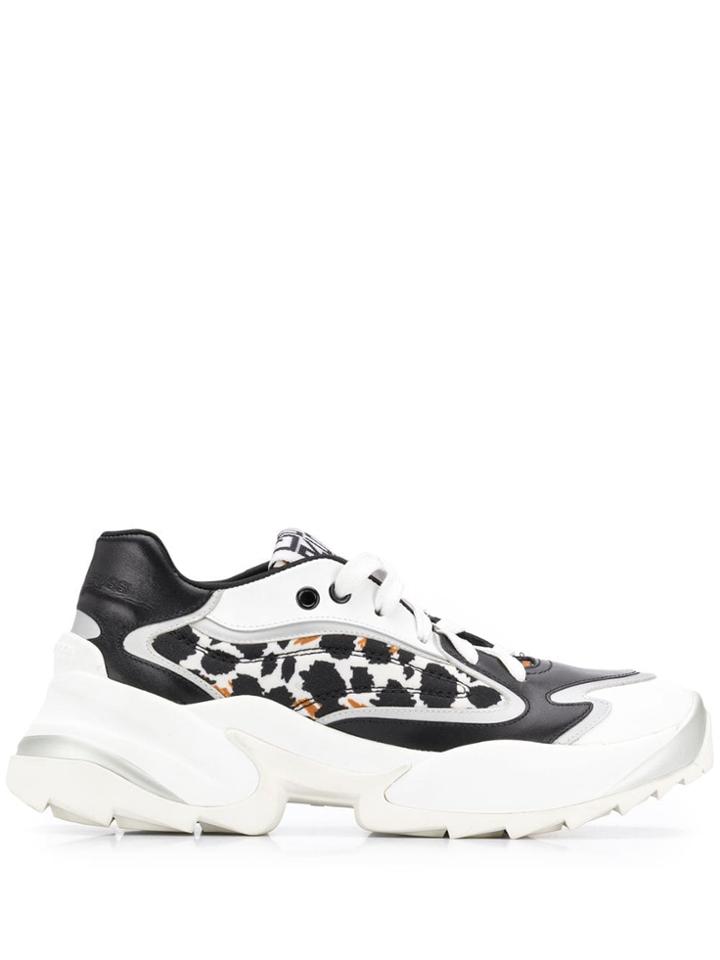 Sergio Rossi Animal Print Sneakers - Black