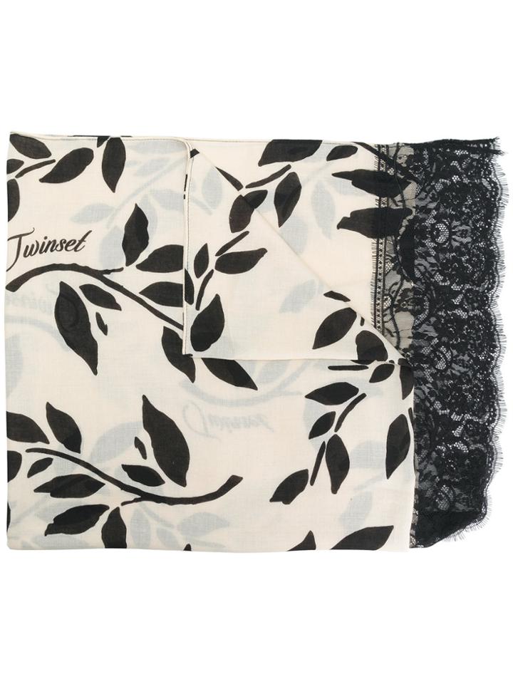 Twin-set Lace-embroidered Scarf - Nude & Neutrals