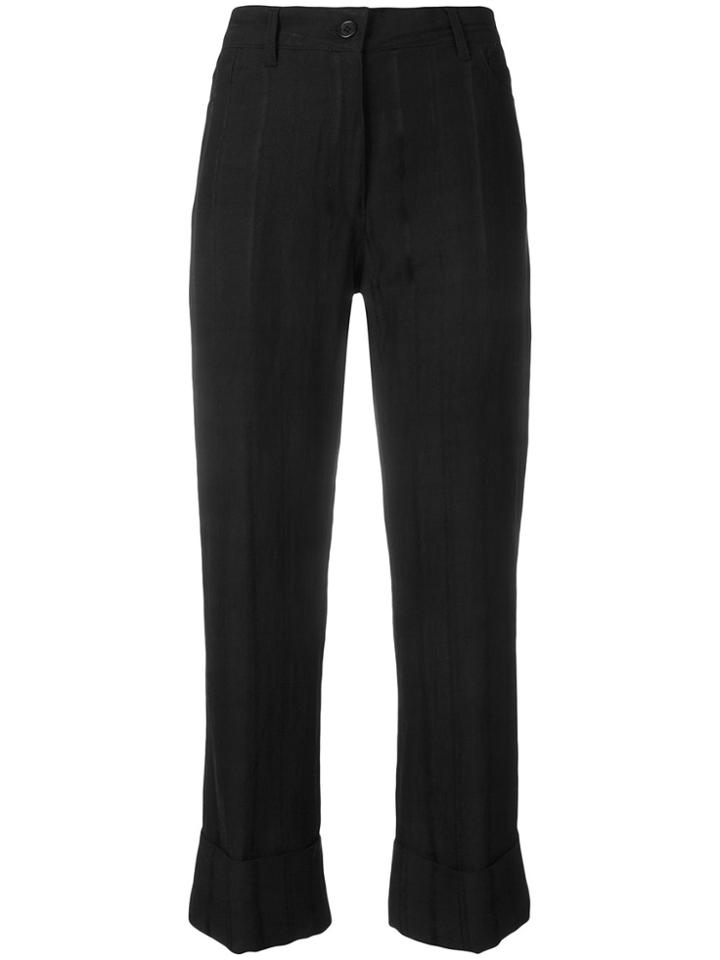 Ann Demeulemeester Cropped High-rise Flared Trousers - Black