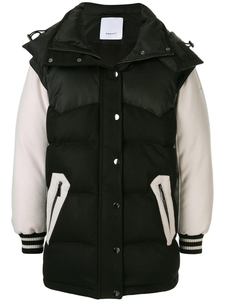Ports V Two Tone Padded Jacket - Black