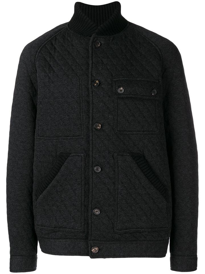 Pringle Of Scotland Wadded Jacket In Charcoal - Grey