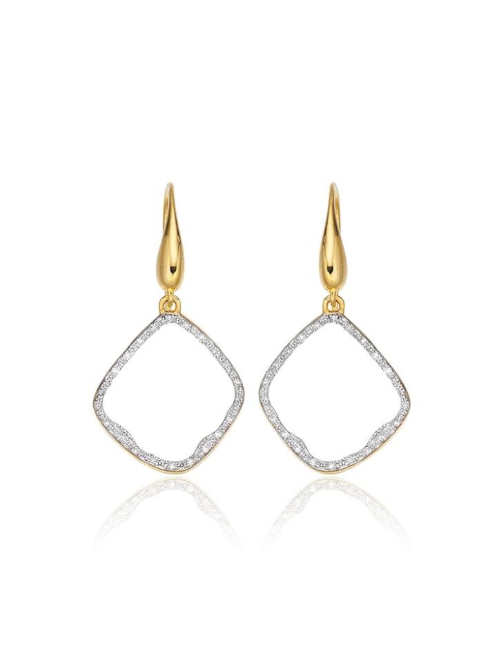 Monica Vinader Gp Riva Diamond Hoop Earrings - Gold