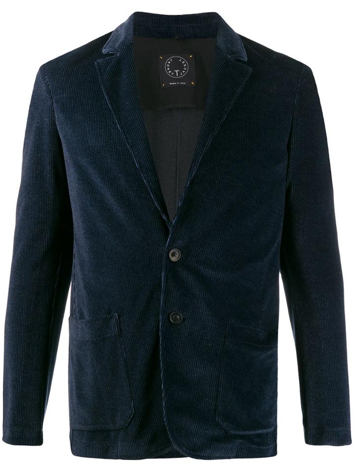 Tonello Corduroy Fitted Blazer - Blue