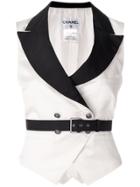 Chanel Vintage Belted Monochrome Waistcoat - Nude & Neutrals