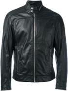 Diesel Zipped Jacket, Men's, Size: Xl, Black, Leather/polyester