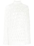 Balmain Mohair Open Knit Sweater - White