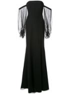 Rebecca Vallance 'orlando' Draped Sleeve Gown, Women's, Size: 10, Black, Polyurethane
