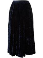 Comme Des Garçons Vintage Crushed Velvet Skirt - Blue