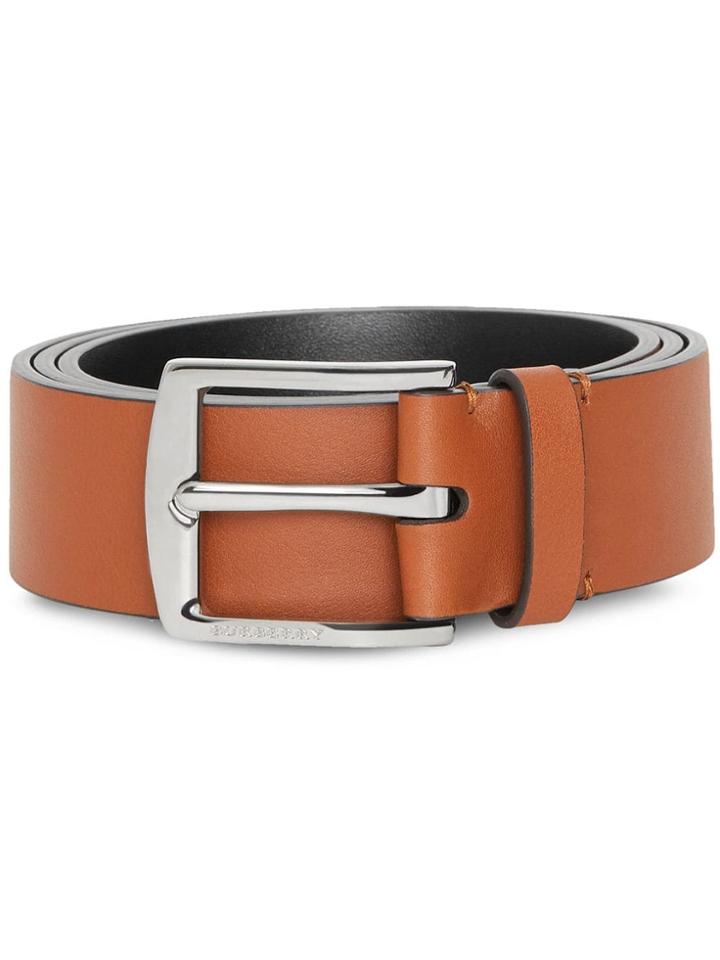 Burberry Embossed Crest Logo Belt - Brown