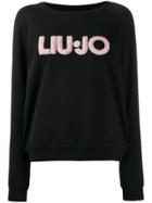 Liu Jo Textured Front Logo Sweatshirt - Black