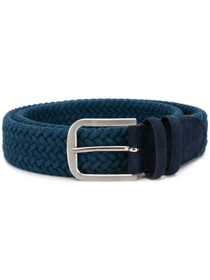 Canali Woven Fabric Belt - Blue
