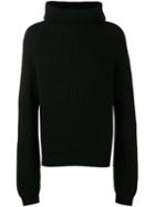 Haider Ackermann Chunky Roll Neck Jumper, Men's, Size: Medium, Black, Virgin Wool