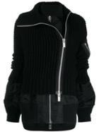 Sacai Hybrid Knit Bomber Jacket - Black