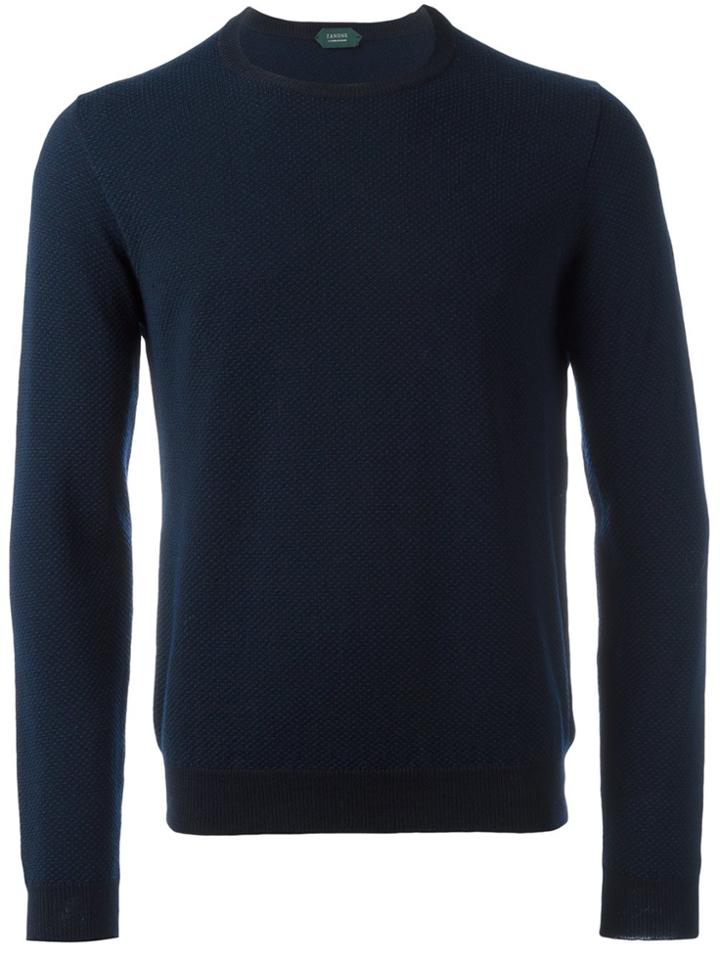 Zanone Crew Neck Pullover - Blue