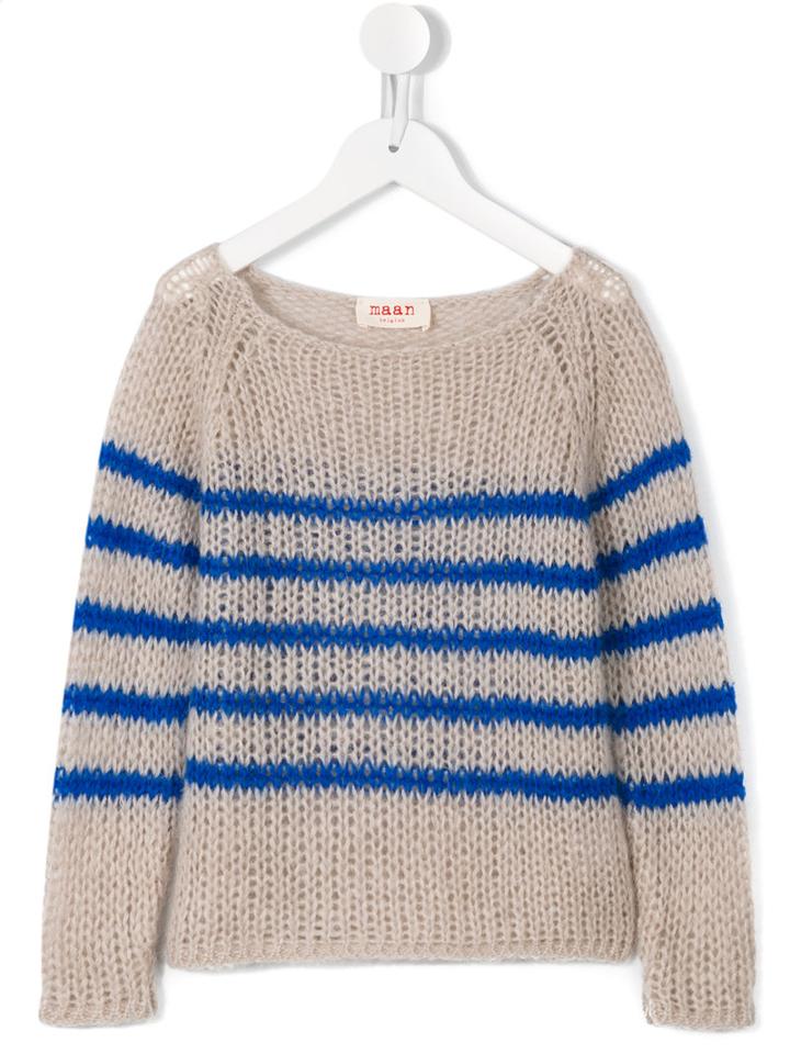 Maan Striped Jumper, Boy's, Size: 10 Yrs, Grey